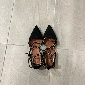 zara laceup flats